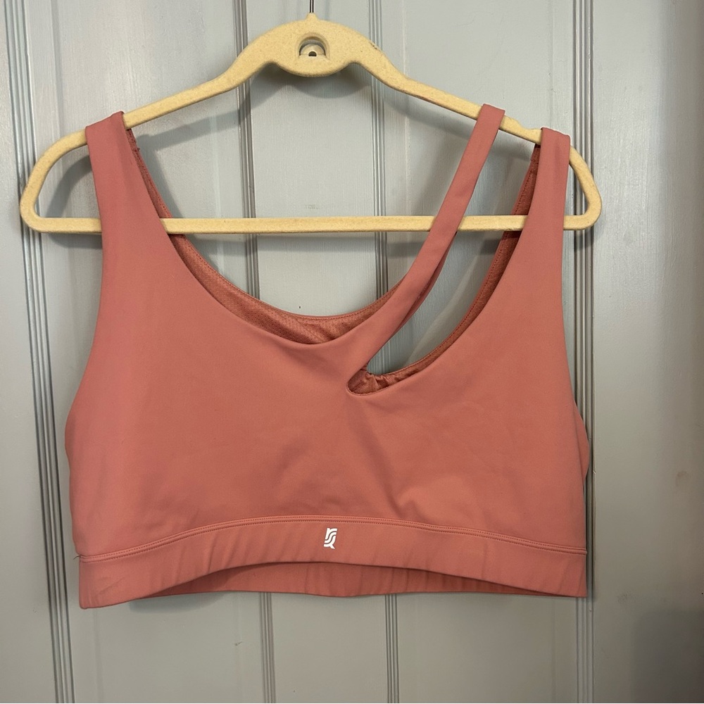 RSQ Pink Mauve Cutout Strap Asymmetrical Tank Sports Bra Size XXL - Picture 4 of 9